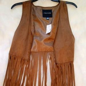 Brand new Maurices Fringe crop vest
